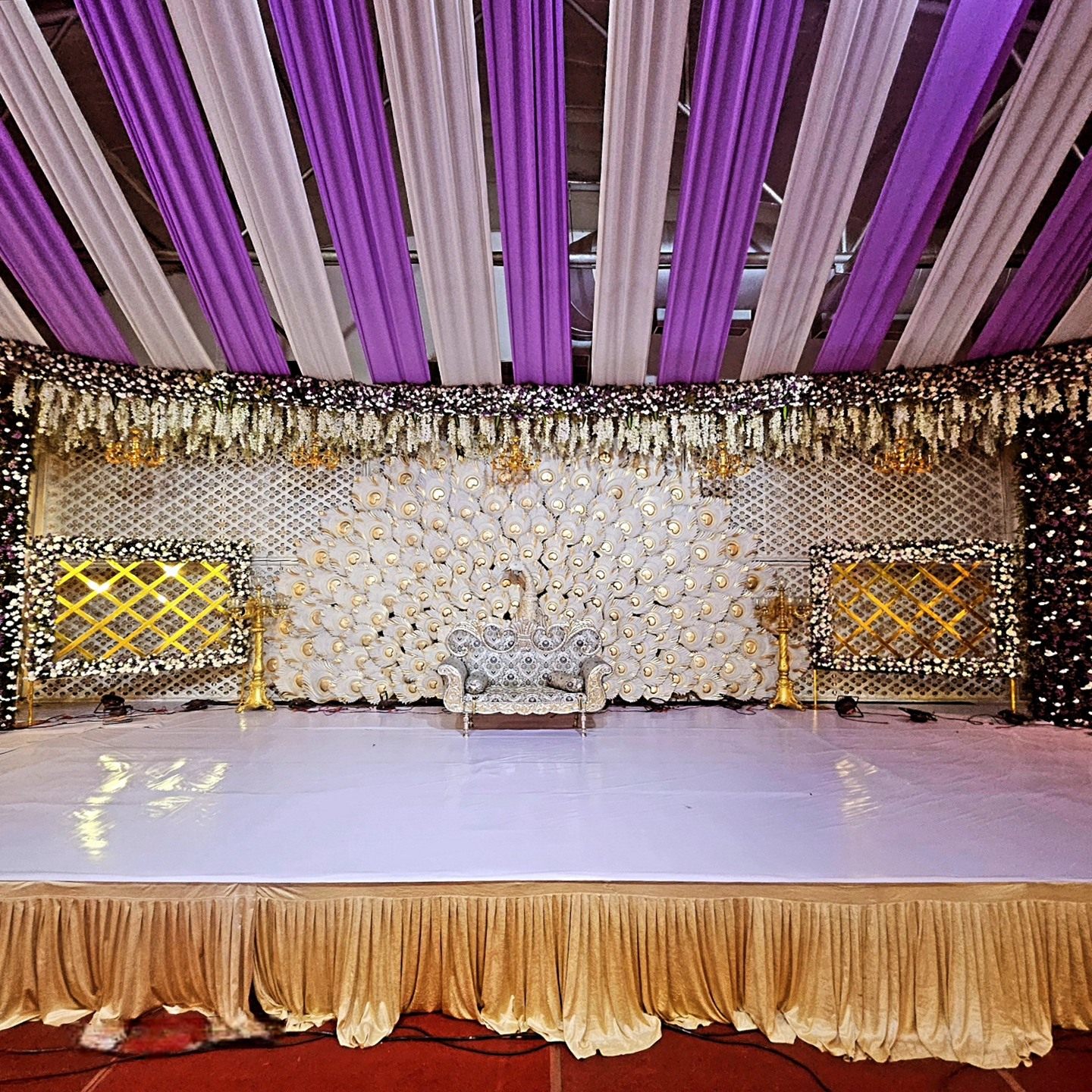 Sangeet stage decor with lights